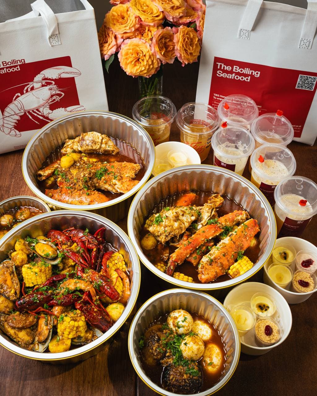A platter of lobster, crab, shrimp and mussels